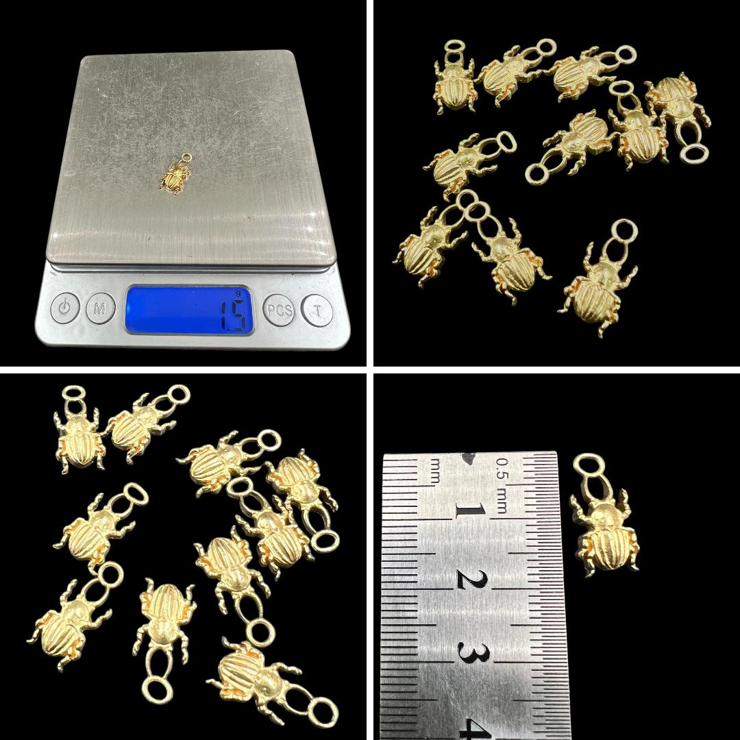 10 pcs brass charm bugs