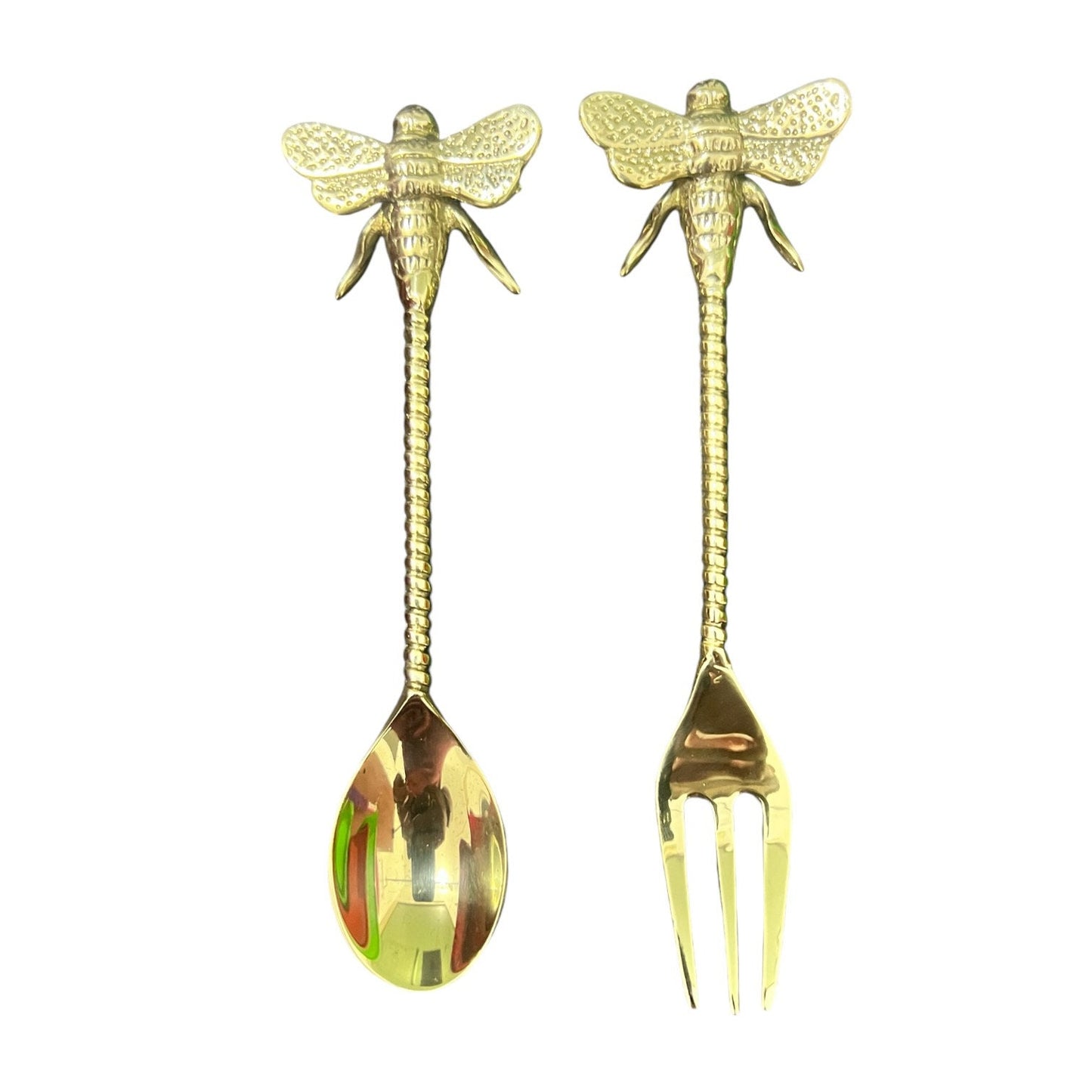 Decorative Brass Tea Spoon and Fork