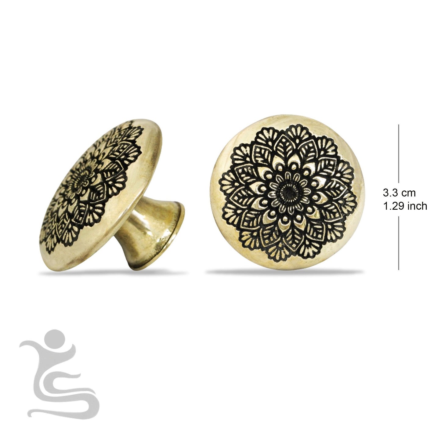 Barong, Ohm,and geometric intricated casted brass Knob