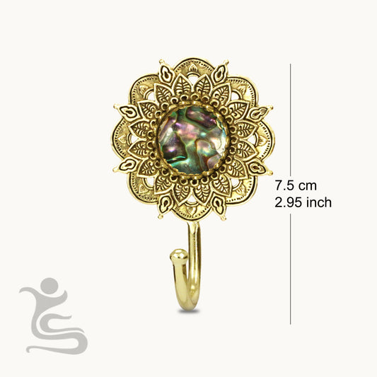 Mandala Brass Hook with inlays